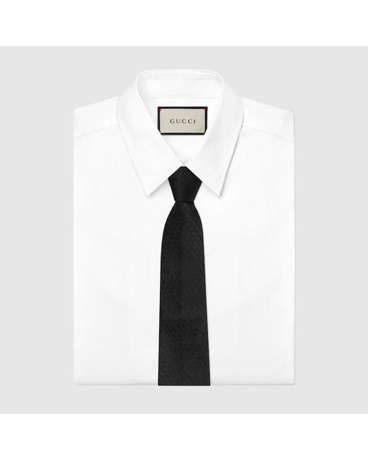 Gucci Black Allover Silk Tie for men