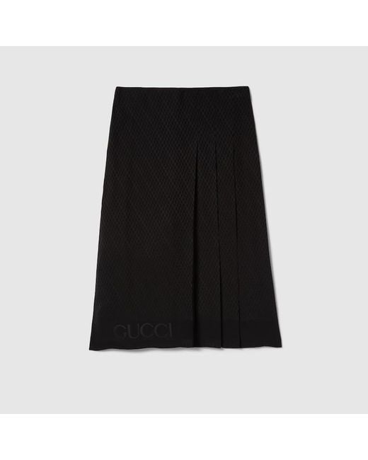 Gucci Black Silk Jacquard Skirt, Ready-To-Wear