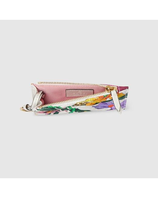 Gucci Blue Gg Marmont Zip Key Pouch