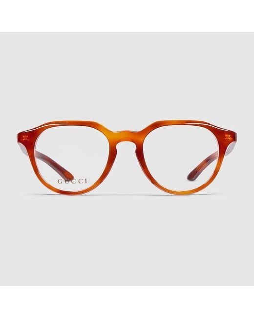 Gucci Brown Round Optical Frame for men