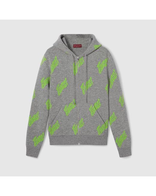 Chaqueta De Lana Con Jacquard Y Cremallera, Talla Gucci de hombre de color Green