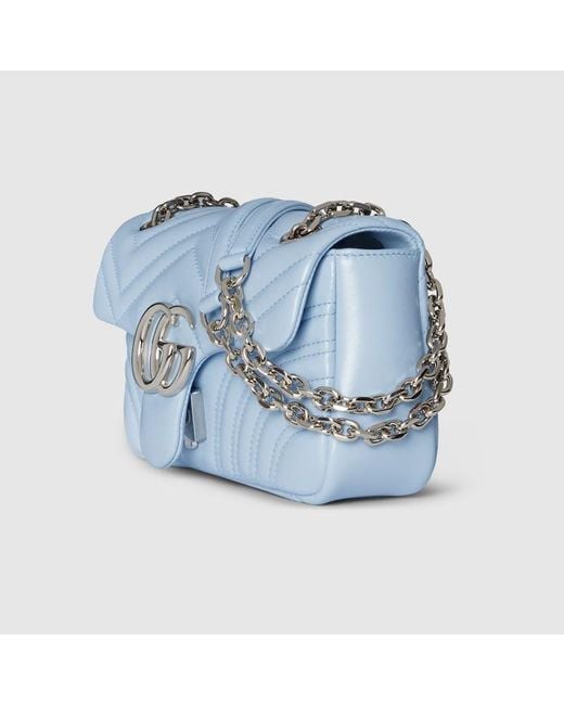 Borsa A Spalla Gg Marmont Misura Piccola di Gucci in Blue