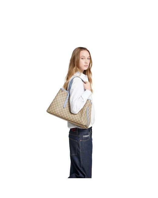 Gucci Natural Gg Emblem Large Tote Bag