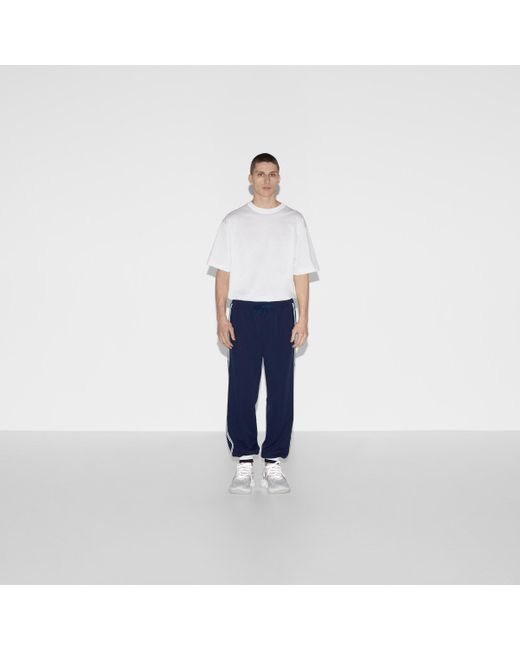 Gucci Blue Technical Jersey Jogging Pant