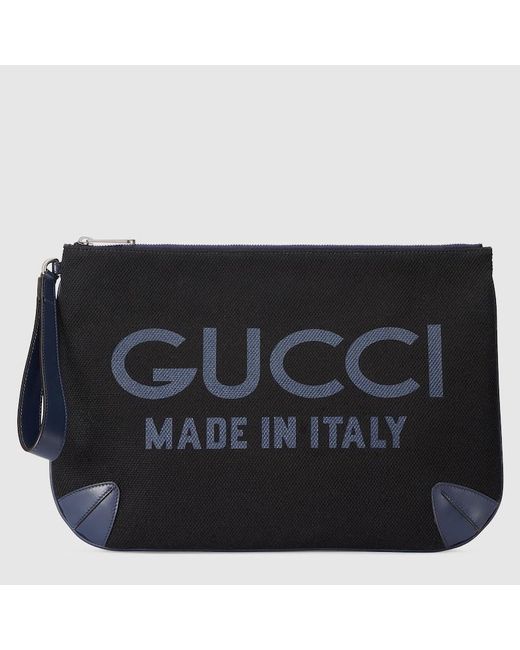 Pouch Con Stampa di Gucci in Black da Uomo