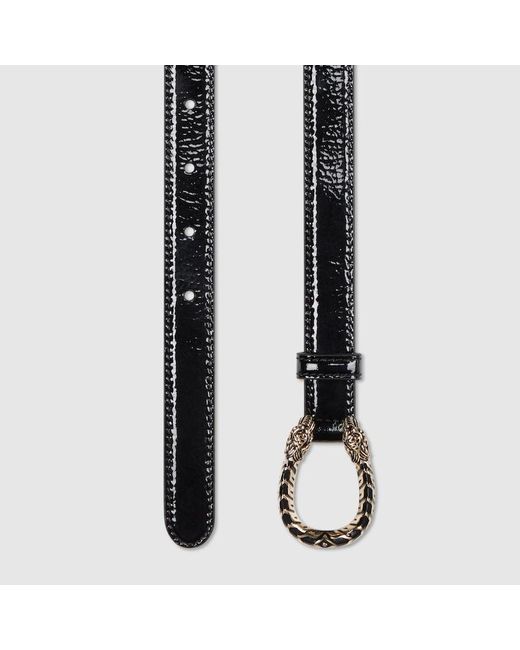 Cintura Sottile Con Fibbia Dionysus, Taglia 100 di Gucci in Black