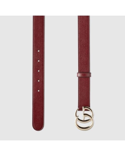 Cintura Sottile GG Marmont di Gucci in Red