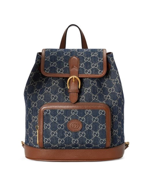 Gucci Blue Backpack With Interlocking G for men