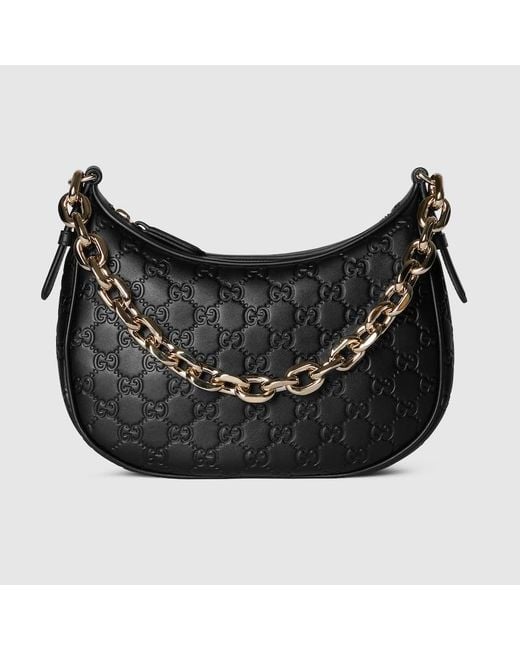 Gucci Black Gg Emblem Medium Shoulder Bag