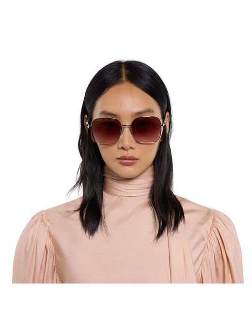 Gucci Brown Sonnenbrille Mit Eckigem Rahmen