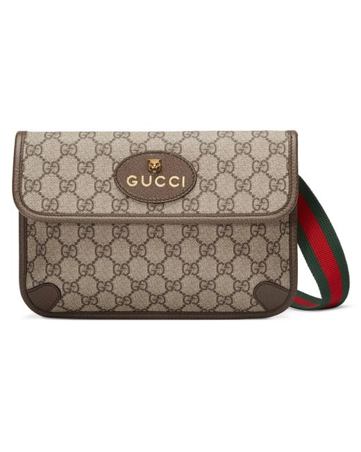 Gucci Leather GG Supreme Belt Bag in Brown for Men - Lyst