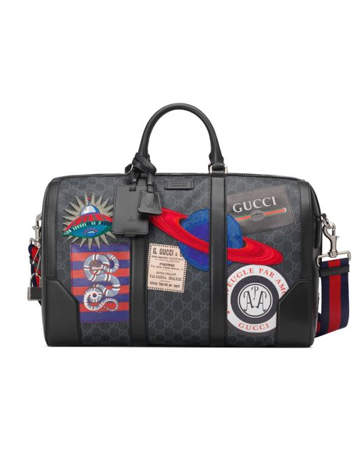 Gucci Night Courrier Reisetasche aus weichem GG Supreme in Black für Herren