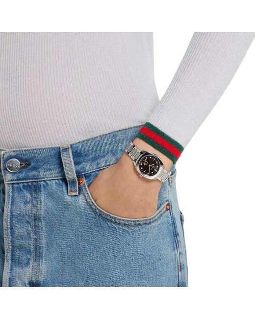 Gucci White Interlocking Uhr, 29 Mm