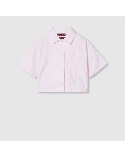 Gucci Ggスプリーム コットン オックスフォード シャツ, ピンク, ウェア Pink