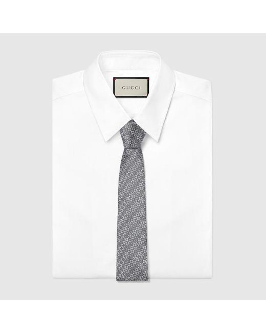 Cravate En Jacquard De Soie À Motif Mors Gucci pour homme en coloris Gray