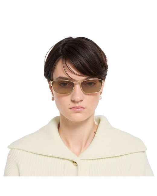 Gucci Brown Rectangular Fram Sunglasses