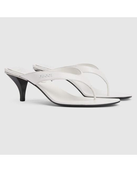 Gucci White Vittoria Thong