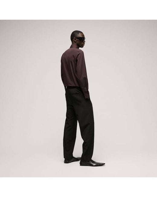 Gucci Brown Piece Dyed Cotton Poplin Shirt for men
