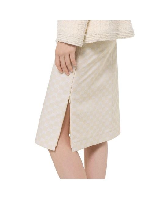 Gucci White Gg Cotton Gabardine Skirt