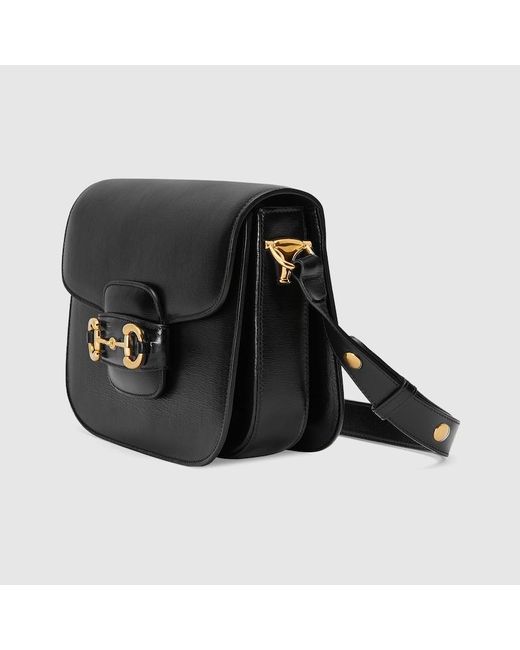 Gucci 〔グッチ ホースビット 1955〕 ショルダーバッグ, ブラック, Leather Black