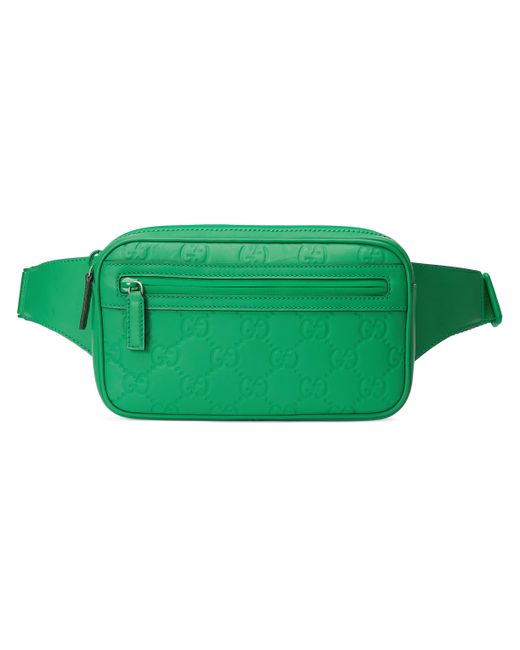 Gucci Green GG Rubber-effect Belt Bag for men