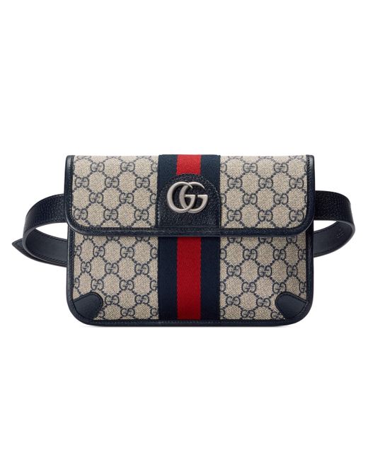 Gucci Ophidia Belt Waist Bag Red Suede Black Leather GG Web 85/34 New  authentic