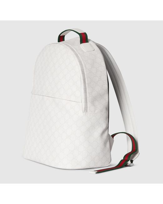 Gucci White Medium Gg Backpack for men
