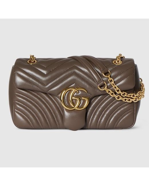 Gucci Metallic Gg Marmont Medium Shoulder Bag, Leather