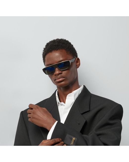 Gucci Sonnenbrille Mit Rechteckigem Rahmen in Blue für Herren