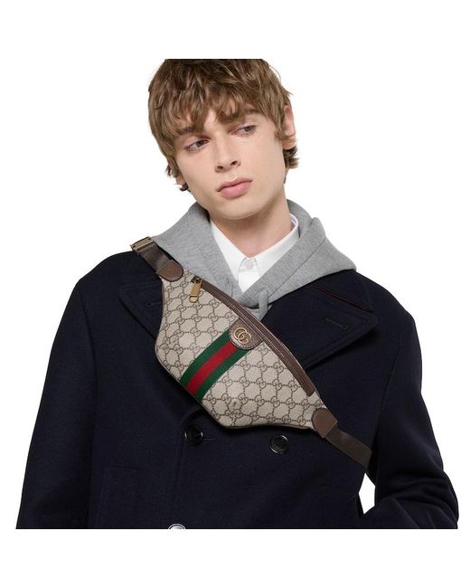 Gucci Kleine Ophidia Gürteltasche, Grösse 100 in Brown für Herren
