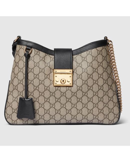 Gucci Gray Padlock GG Medium Shoulder Bag