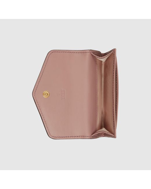 Gucci GG カードケース(名刺入れ), ピンク, Leather Pink