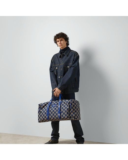 Borsa Da Viaggio In Poliestere GG Maxi di Gucci in Blue da Uomo