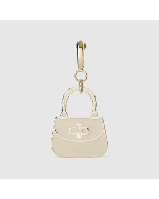 Gucci 〔グッチ バンブー 1947〕バッグ チャーム, ホワイト, メタル Natural