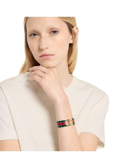 Gucci Metallic Bracelet Jonc Interlocking, Taille