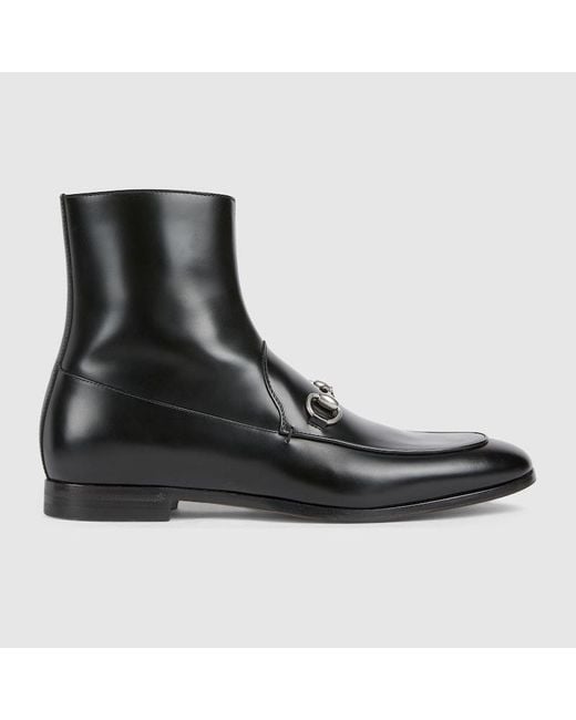 Gucci Black Ankle Boot With Horsebit, Leather for men