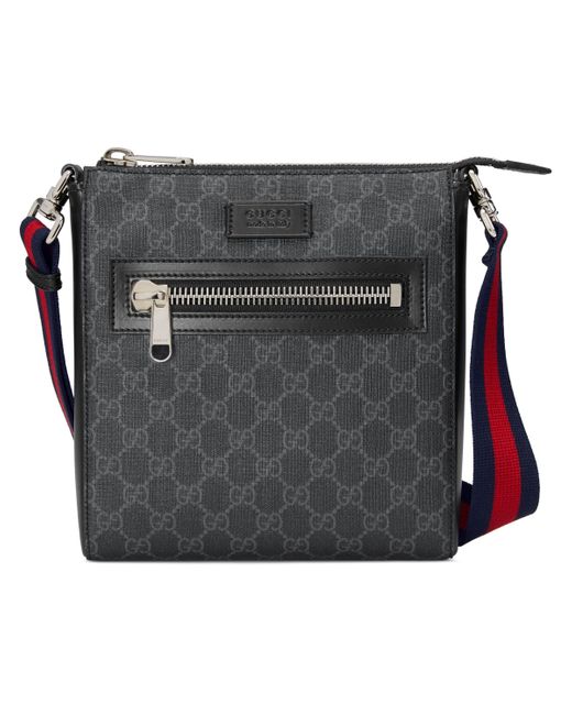 Gucci Black GG Supreme Small Messenger Bag for men