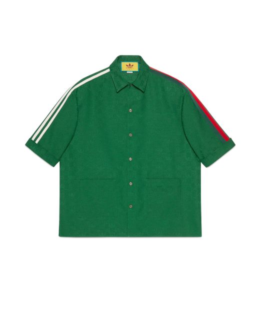 Gucci Green Adidas X GG Trefoil Jacquard Shirt