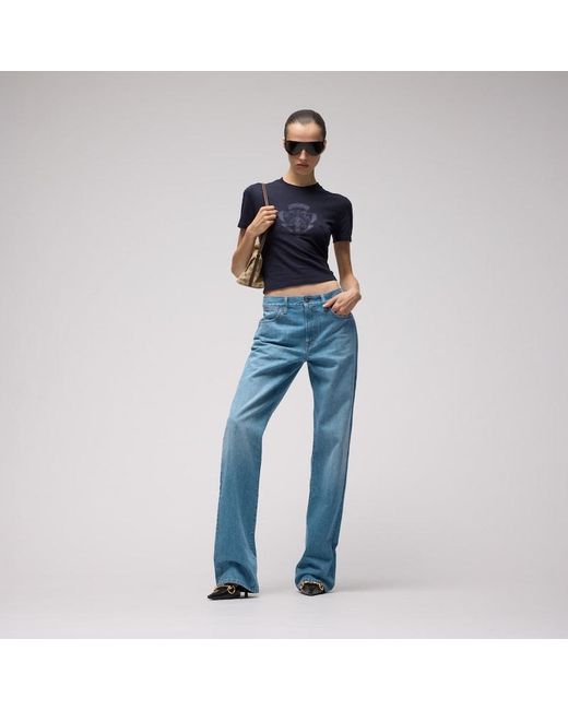 Gucci Blue Bleached Washed Cotton Denim Pants