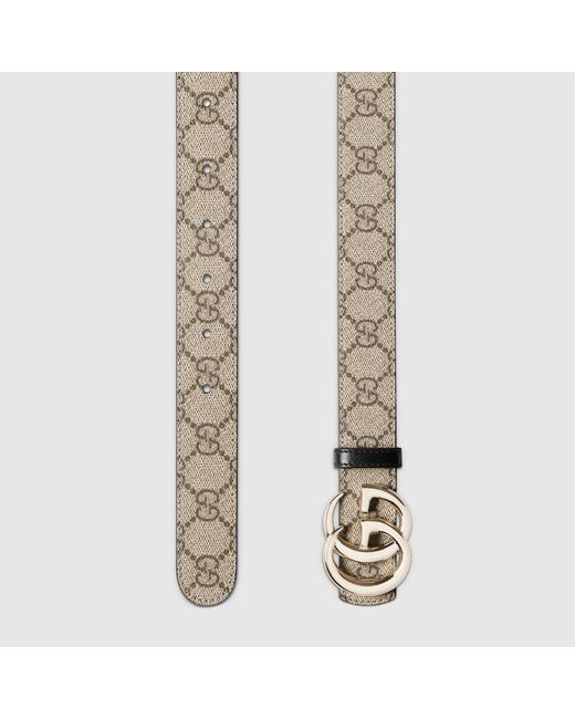 Gucci Black Reversible Gg Marmont Belt, Gg Canvas
