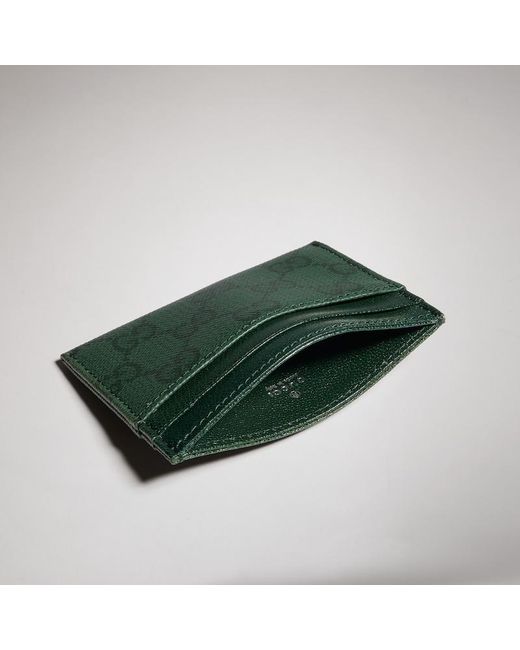 Gucci Green Essence Classic Card Case, Original Gg Fabric for men