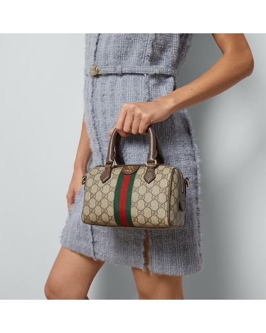Gucci Brown Ophidia GG Mini Top Handle Bag