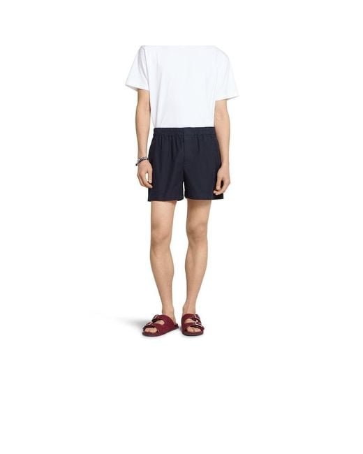 Gucci Blue Oxford Cotton Shorts With Embroidery, Size 58, Ready-To-Wear for men