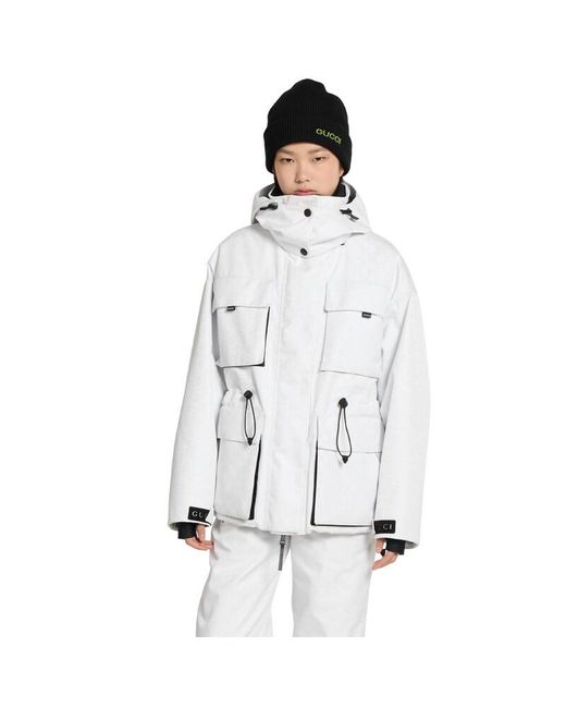 Gucci White Gg Technical Fabric Jacquard Jacket, Ready-To-Wear