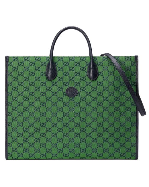 Gucci Green GG Multicolour Large Tote Bag for men