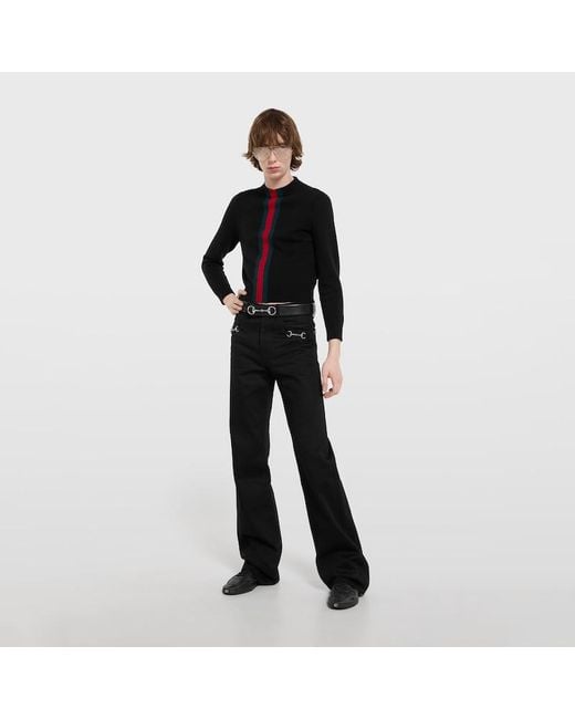 Gucci Black Stretch High-Top Sneaker, Leather for men