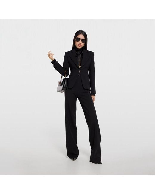 Gucci Black Wool Wide Leg Pants
