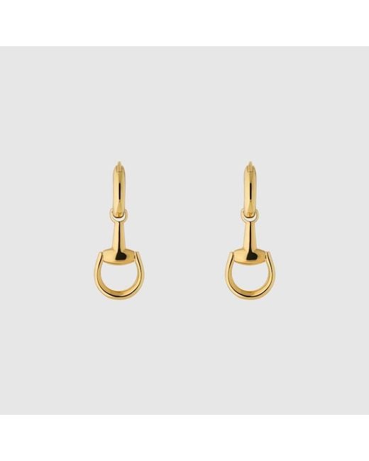 Gucci Metallic Horsebit 18K Earrings