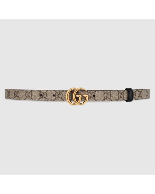 Gucci Metallic GG Marmont Reversible Thin Belt