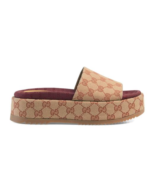 Gucci Red Women's Original GG Slide Sandal